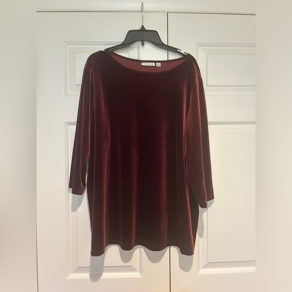 Velvet Rust 3/4 Sleeve Top